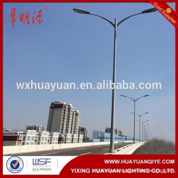 Q235,Q345,SS400,GR50,S235 steel outdoor lamp post and street lighting pole with single arm and double arm